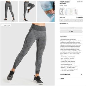 GYMSHARK AMPLIFY LEGGINGS SIZE L